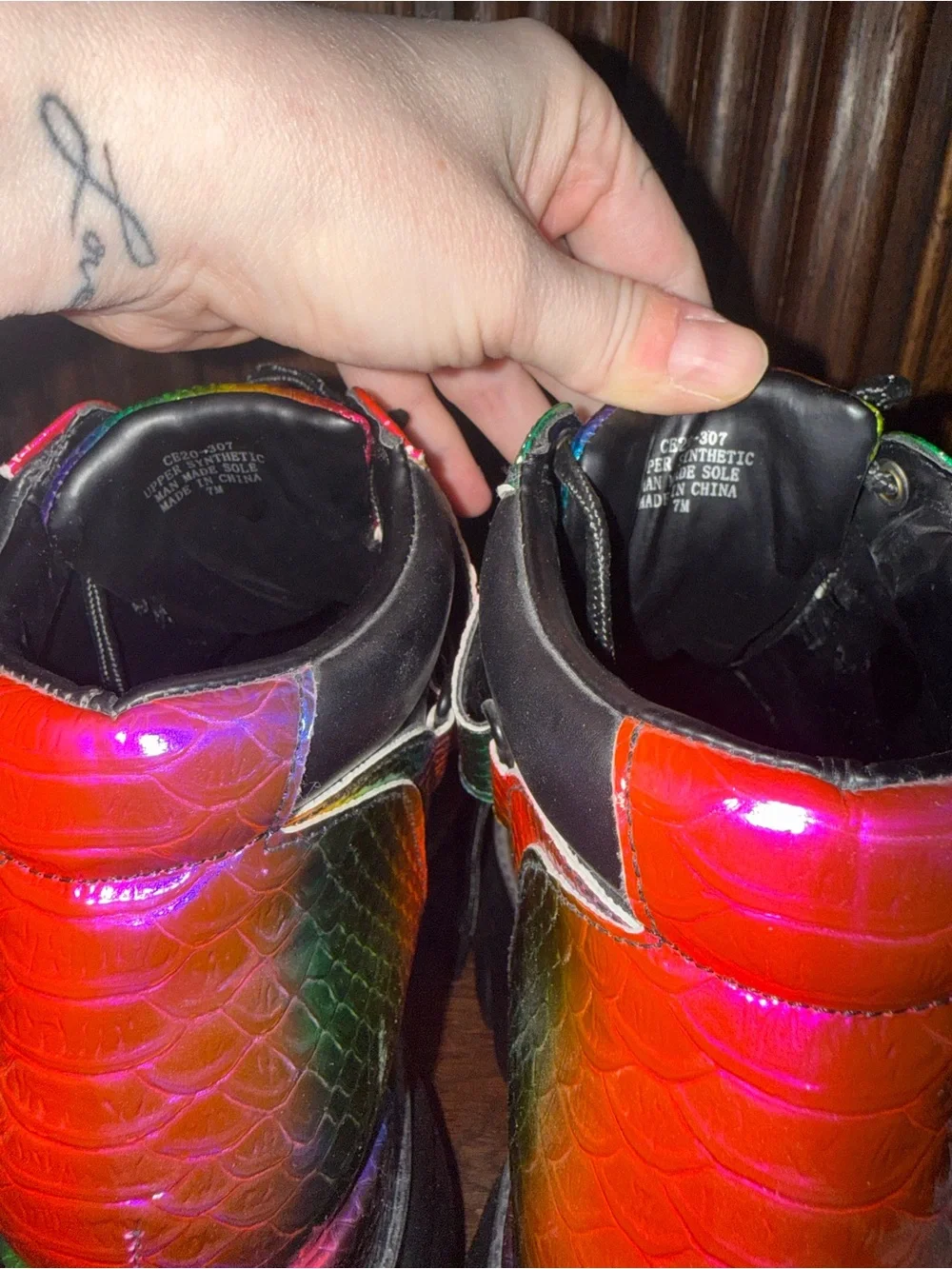 Dolls Kill RARE DISCONTINUED Women's Rainbow Platform Sneakers w/ Black Accents
